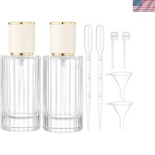 2 Pack Perfume Spray Bottles, 100Ml/3.4Oz Refillable Glass Atomizer