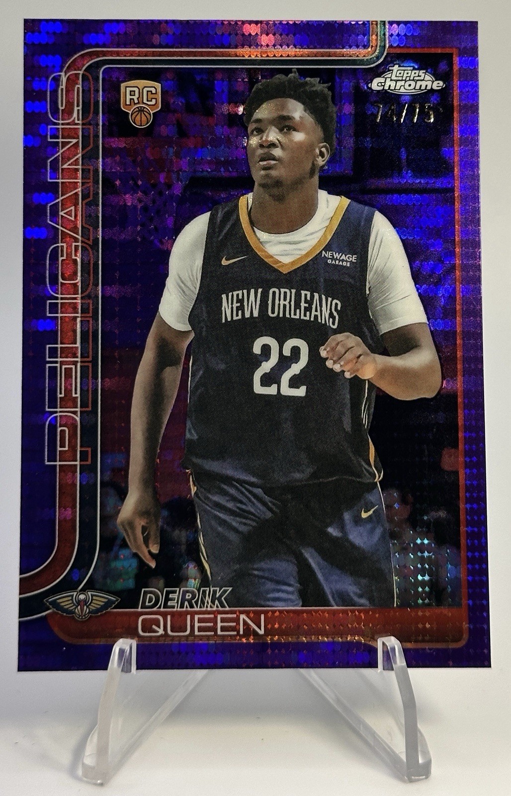 2025-26 DERIK QUEEN Topps Chrome Purple Pulsar Refractor Rookie RC #263, #/75
