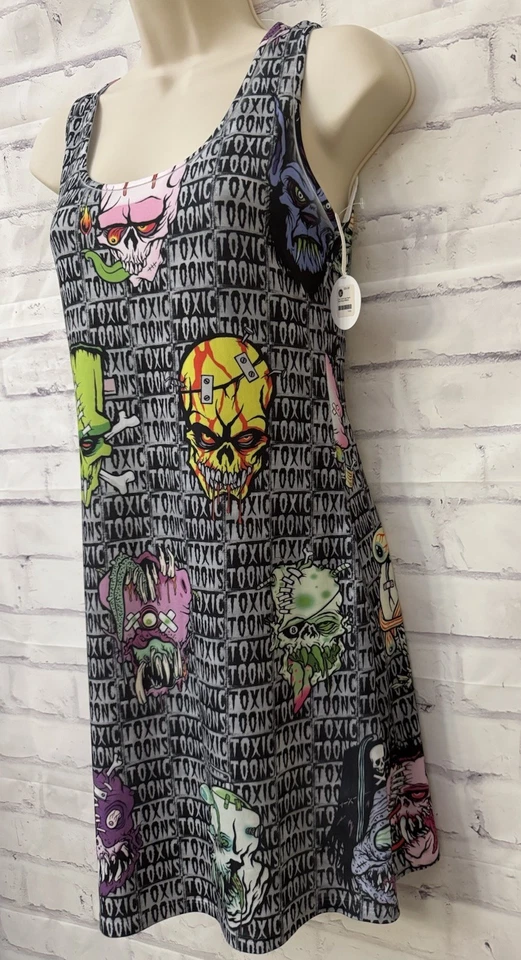 Kreepsville 666 Med Toxic Toons Ugly Heads 背心连衣裙弹力奇思索斯新品 — 第 2/4 张图片