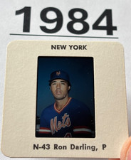 RON DARLING 1984 MLB BASEBALL TV MEDIA SLIDE NEW YORK METS ROOKIE
