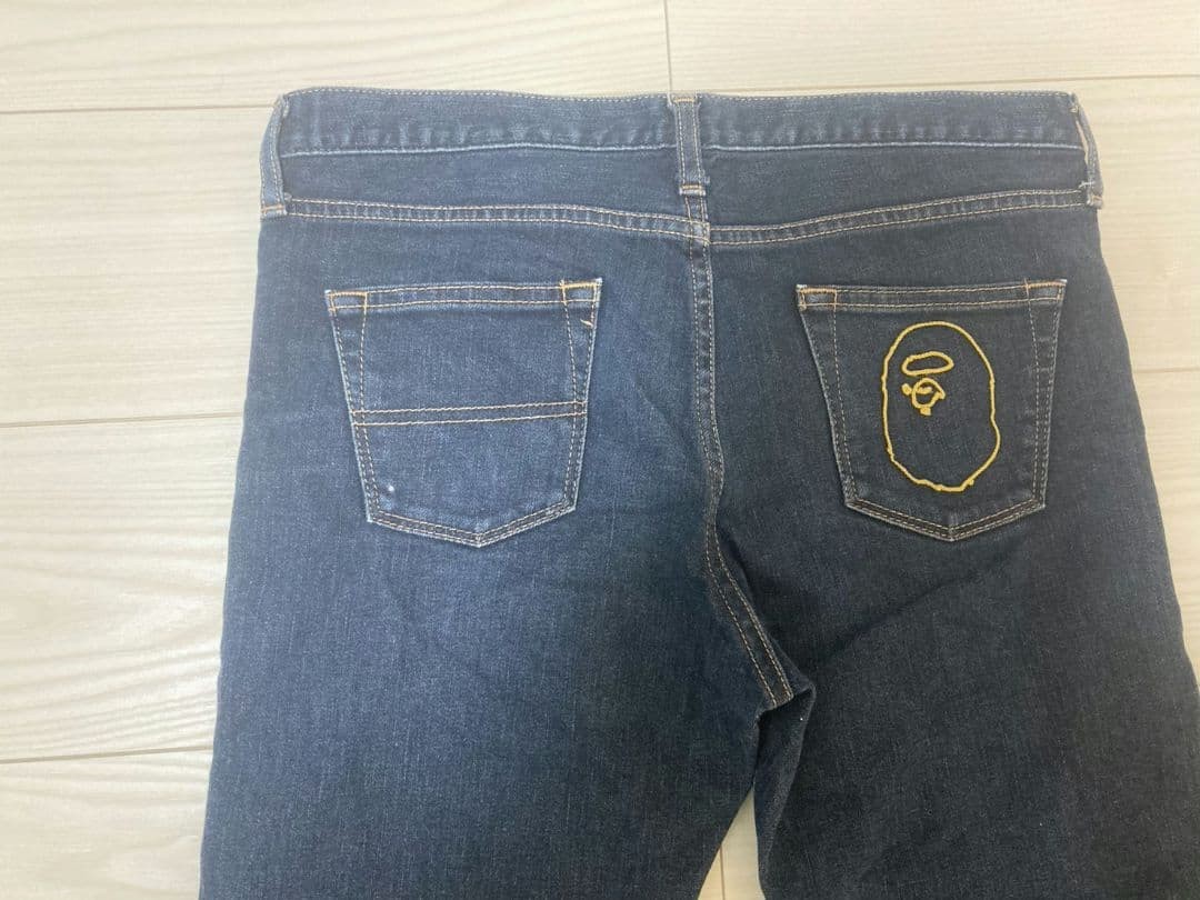 A BATHING APE Slim Fit Denim Pants Jeans Blue W 39cm BA0226213 thumbnail 5