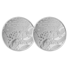 Lot of 2 - 1 Troy oz Gulf of America Commemorative .999 Fine Silver Round