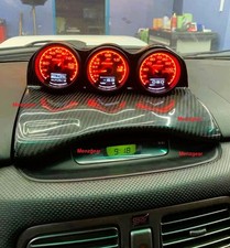 Carbon Fiber Triple Gauge Pod Lhd 60mm For Subaru Forester Sg Sg5 Sg9 Xt 02-08