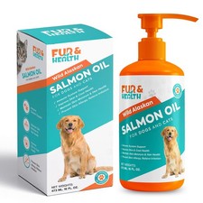 Wild Alaskan Salmon Oil with Omega 3 for Dogs Cats - Natural Fish Oil Healt...