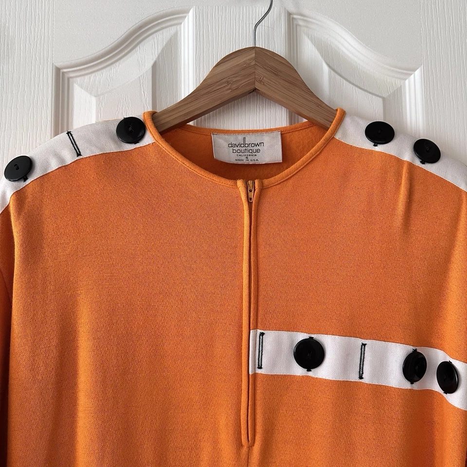 De Colección Retro David Marrón 1/4 Cremallera Largo Casa Abrigo Vestido Caftán Bata Pullover Vellón S Foto 3 de 4