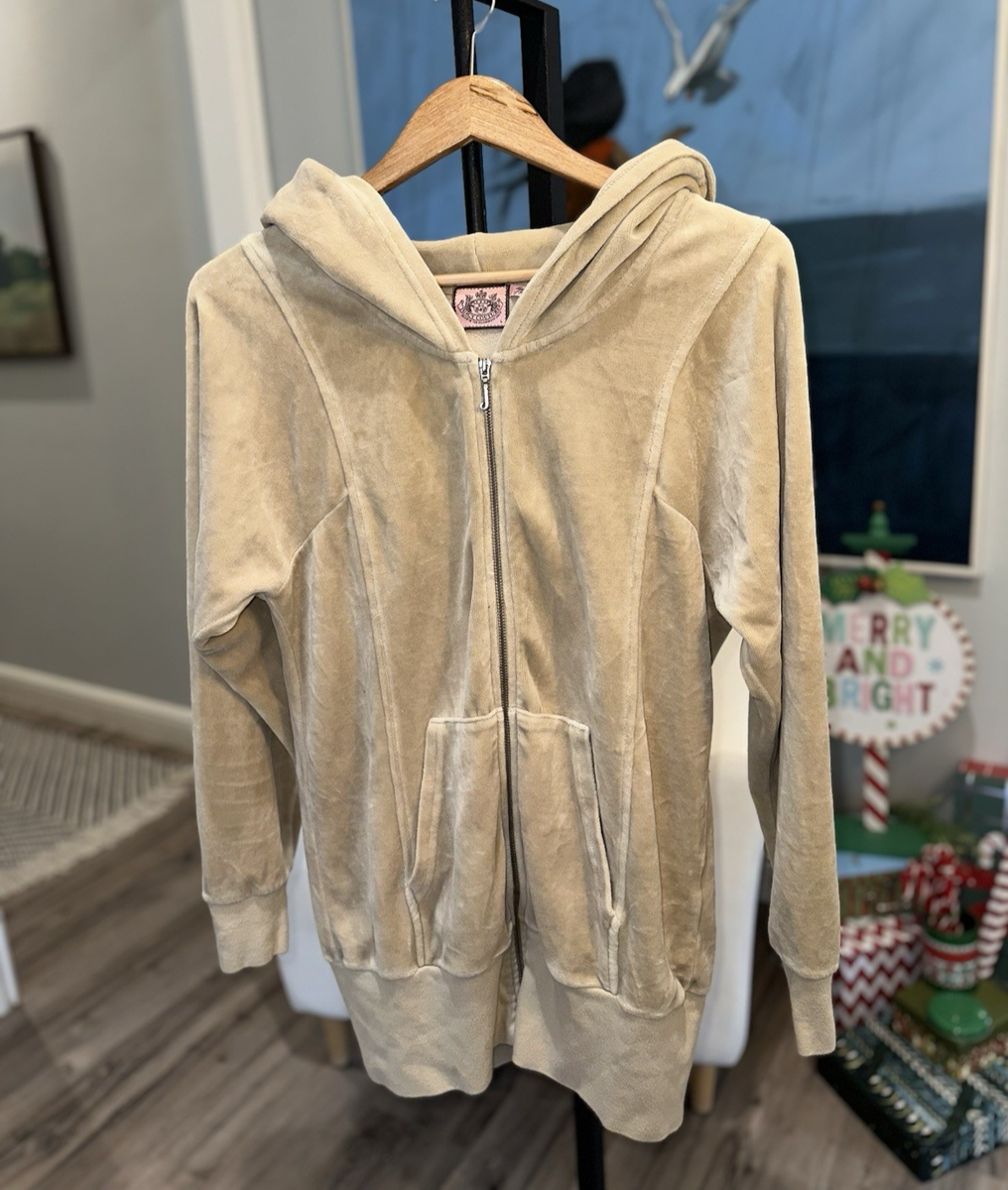 ‪*︎様 juicycouture ジップパーカー 平成ギャル y2k 00s VTG Juicy Couture Zip Up Hoodie Jacket Velour Tan Pink Label Y2K