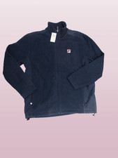 VINTAGE FILA NAVY BLUE FULL ZIP FLEECE JACKET EMBROIDERED LOGO SIZE M/L NWT