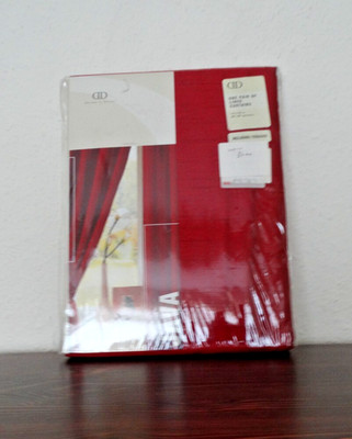 Vintage 00er versiegelt Paar gefütterte Java rot einfache Vorhänge - 46''x54'' - Raffbänder -