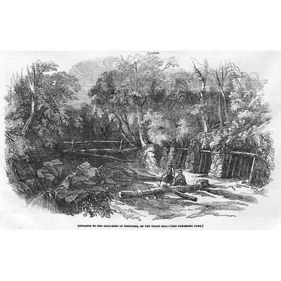 TÜRKEI Eingang zum Kohlebergwerk von Herakleia - antiker Druck 1854