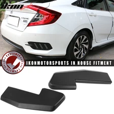 Universal V1 Style 2PCS Rear Bumper Lip Splitter Aprons Valance Sanded Black PP