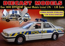 ROVER STERLING UK MOTORWAY POLICE CAR; CORGI 1:36 SCALE DIECAST COLLECTORS MODEL