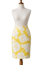 Escada Margaretha Ley Vintage Floral Jacquard Pencil Skirt Womens 40 EU US 4-6
