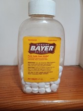 Vintage 1990s  Genuine Bayer Aspirin plastic Medicine Bottle