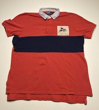 Vintage Polo Ralph Lauren Shirt XL Yacht Club Custom Fit Flag Color Block Rugby