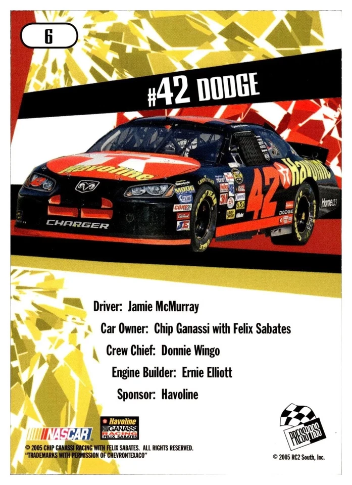 2005 Press Pass Stealth #6 Jamie McMurray's Car - Image 2 of 2