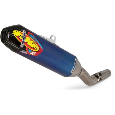 FMF Factory 4.1 RCT Slip-On Exhaust - Blue Anodized Titanium With Carbon Fiber