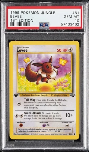 1999 POKEMON JUNGLE 1ST EDITION #51 EEVEE PSA 10