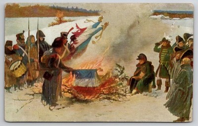 Kossak Napoleon Burning Banners Postcard