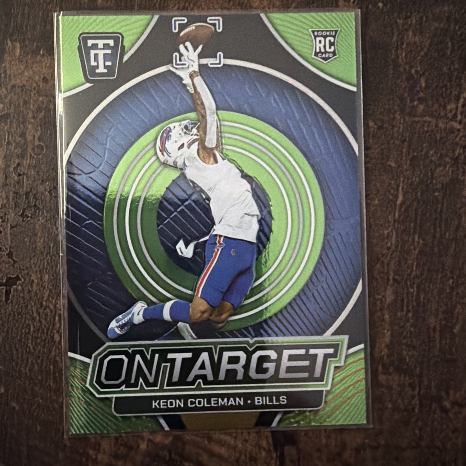 Keon Coleman Panini Totally Certified on Target #7 Mirror Neon Green