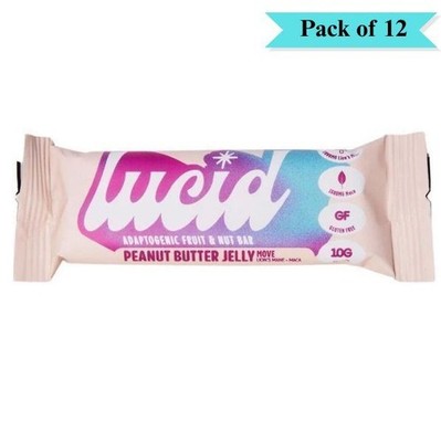 Erdnussbutter Gelee GF Löwenmähne Maca Adaptogen Riegel - 12er Pack (je 50g)