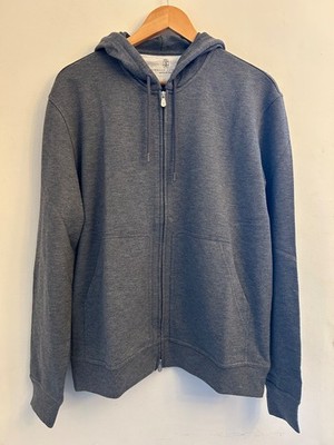 BRUNELLO CUCINELLI Wool-Blend Zip-Up Hoodie Grey Large Men's $4850 Offers accept