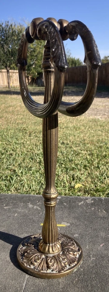 复古黄铜立式双毛巾架 2 件毛巾架详细件 — 第 2/4 张图片