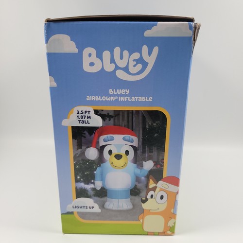 Bluey 3.5 Ft Light-Up Inflatable Santa Hat Holiday Christmas Yard Decor Gemmy - Picture 5 of 11