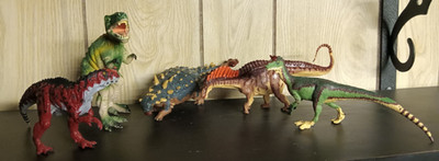 Terra Battat Dinosaur lot of 4 and 1 Toy Major Trading T-Rex