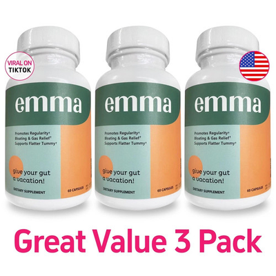 #ad 3 Pack Emma Gut Health Supplement 180 Capsules for Bloating Relief amp; Leaky Gut $15.99