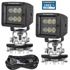 2X 3" 120W Cree LED Vainas Conducción Inundación APillar Bisagra Montajes Soporte Cable ATV 4x4