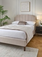 Rene Double Bed Natural Wooden Frame High Headboard Bedroom Furniture UK