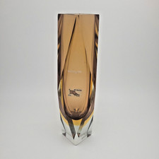 Vintage Murano Multi Faceted Sommerso Mandruzzato 12 14" Tall Glass Vase