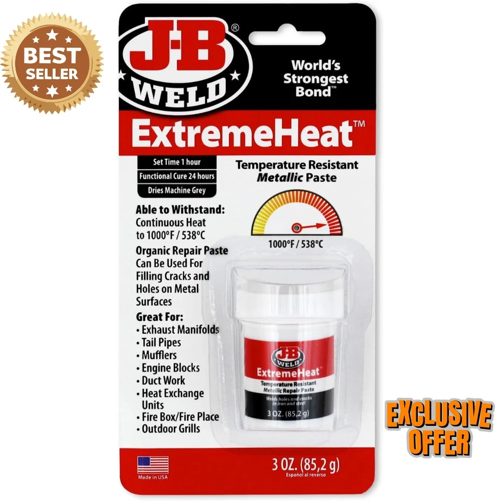 J-B Weld 37901 ExtremeHeat High Temperature Resistant Metallic Paste - 3 oz