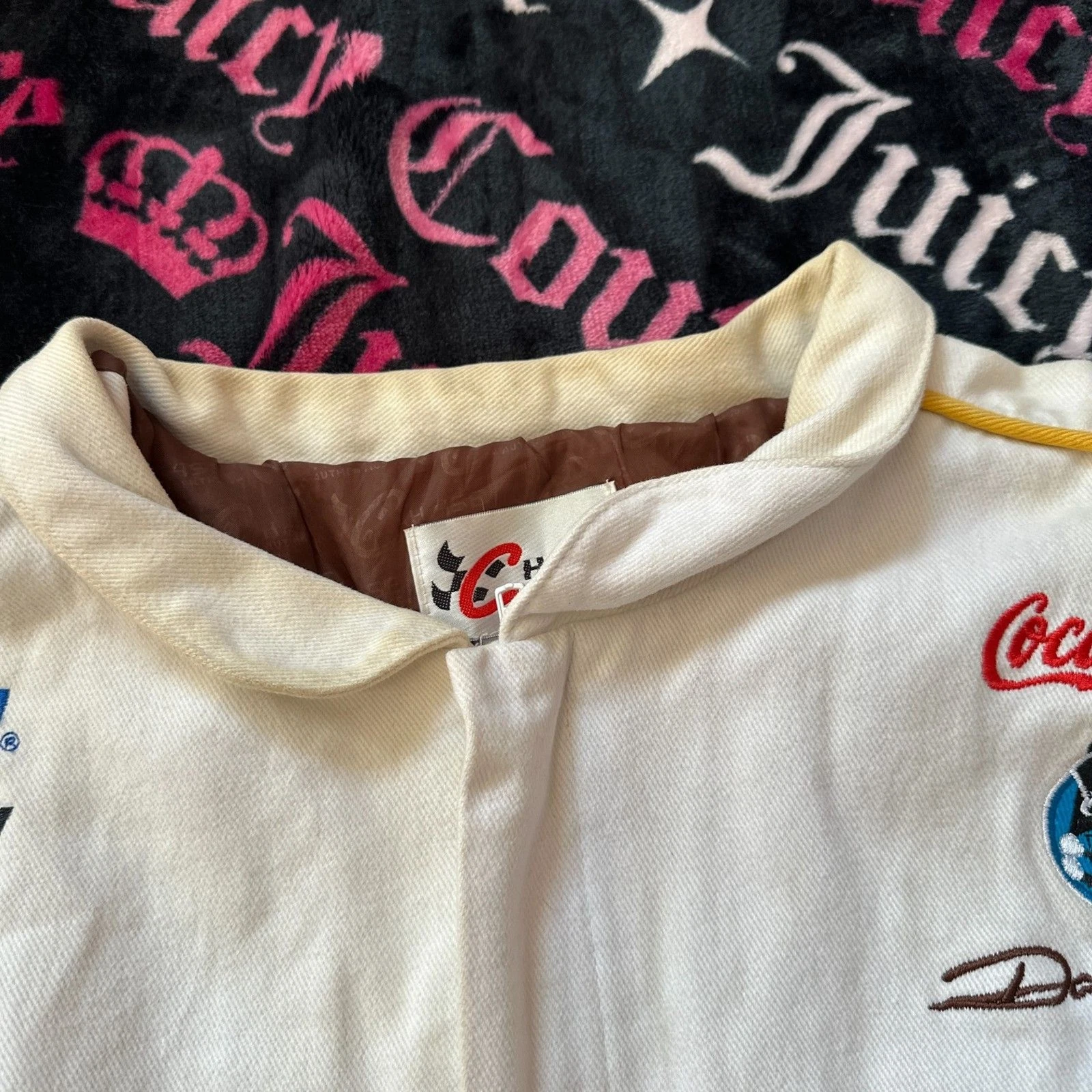 Vintage Chase Authentics ups nascar Racing Jacket Off White Brown image 5