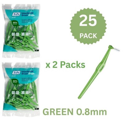 TePe Angle Green Größe 5 - 0,8 mm Interdentalbürste - 2er Pack mit 25 Bürsten