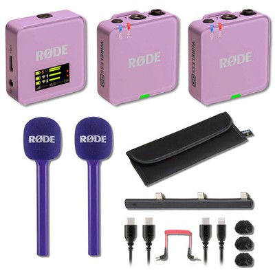 Rode Wireless GO (Gen 3) Wireless Mic System (Lilac) with 2x Purple Interview GO