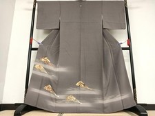 Heiwaya kimono luxurious colored tomesode piece embroidery fan flower pattern