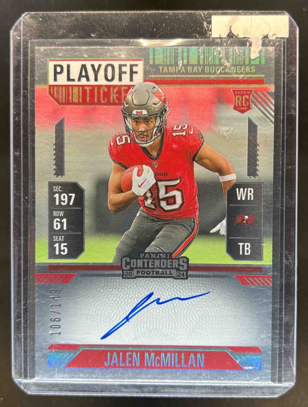 2024 Contenders Jalen McMillan Rookie Ticket RPS Auto RC Playoff #106/149