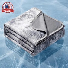Cooling Blanket Throw 50"x70" for Hot Sleepers  Cold Summer Soft Blanket