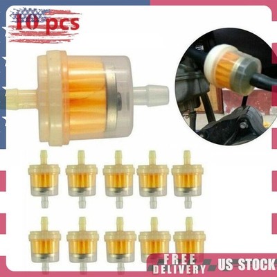 10PCS Motor Inline Gas Oil Fuel Filter Small Engine For 1/4'' Line