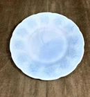 Jeanette Cherry Blossom Delphite Dinner Plate Opaque Blue Depression Glass
