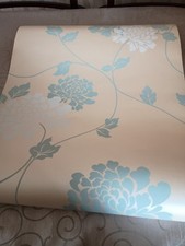 2 Rolls of Laura Ashley Duck Egg Isodore Wallpaper - 1 without wrapper
