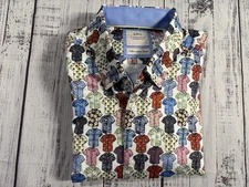 New Luchiano Visconti Shirt Sz L Button Down Awesome Print 0557