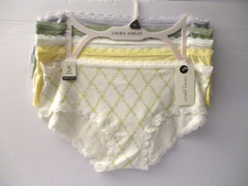 Laura Ashley Women's panties with lace 5 Pair size Medium style LS55571