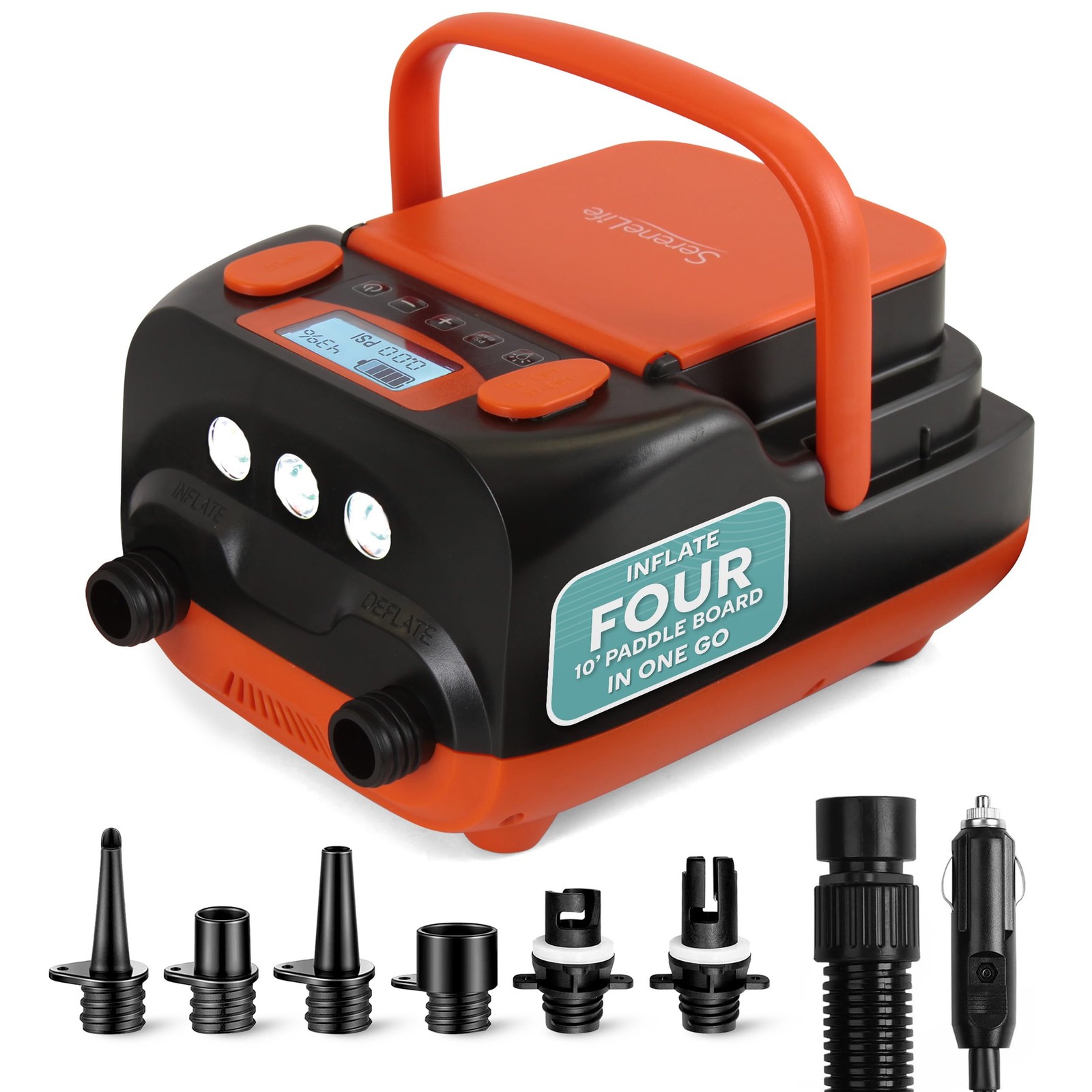 (Used) SereneLife SLPUMP50 16 PSI 12V Electric Air Pump Compressor (47.45 USD)