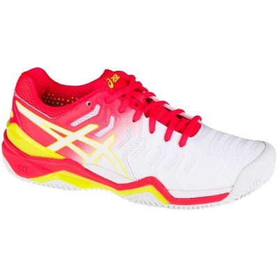 Schuhe Tennis Damen Asics Gelresolution 7 Clay E752Y116 Gelb-Rot-Weiß