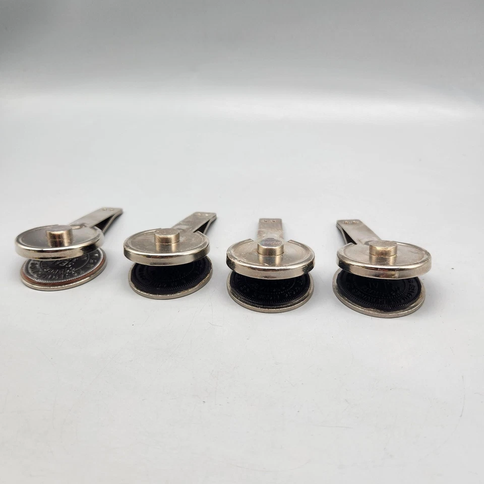 Juego de 4 herramientas oficiales de escritorio corporativo vintage de sello notarial M&N Foto 2 de 4