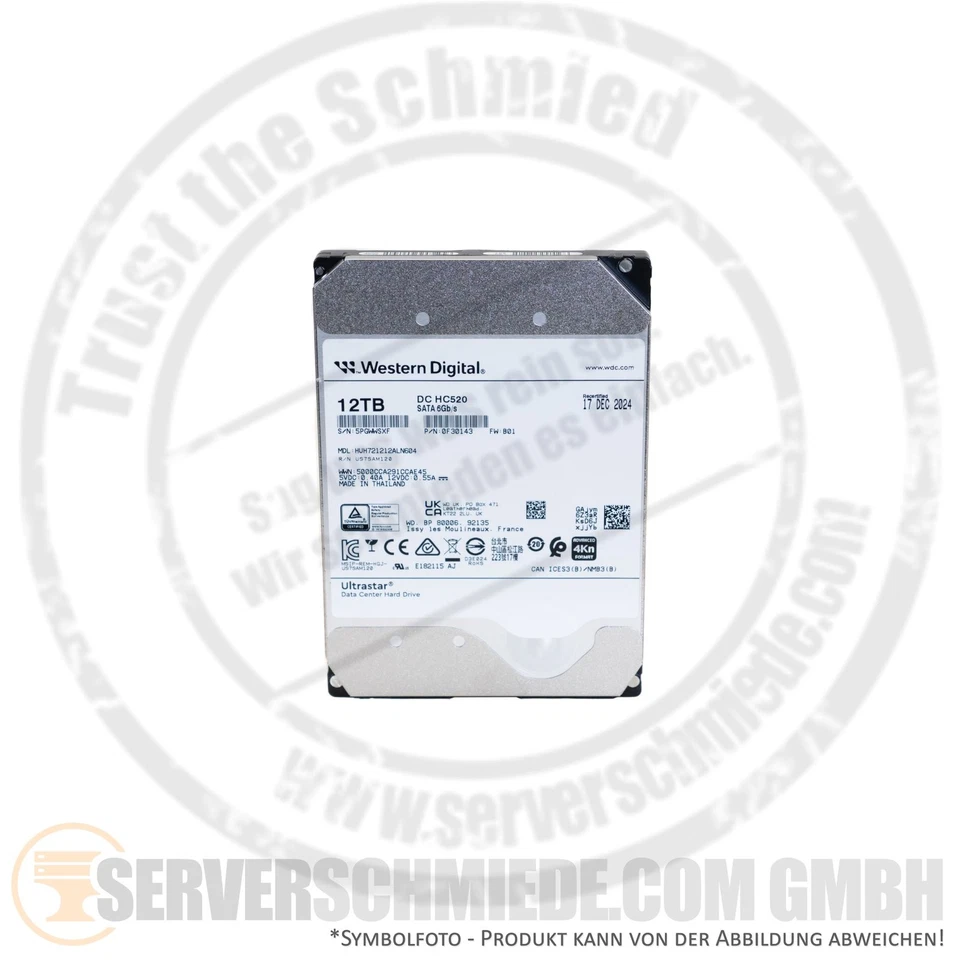 12TB 7,2k 3,5" LFF WD He12 6G SATA-3 Raid 24/7 HDD Festplatte +zero hours+ - Bild 4 von 4