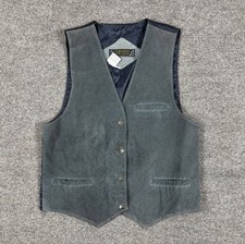Vintage Grey Suede Vest Women s L Western Rancher Southwest Boho Retro Cowgirl