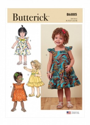 Butterick Schnittmuster 6885 Baby, Kinder A (1/2-1-2-3-4)